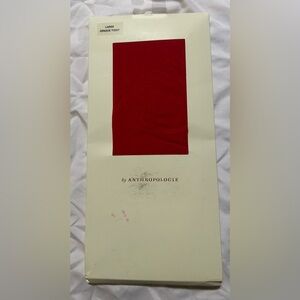 Anthropologie Lace Tights Hosiery Red Sz Large New